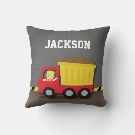 Dump Truck Construction Builder Boys Room Decline Kussen (Achterkant)