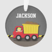 Dump Truck Construction Builder Boys Room Decline Ornament (voorkant)