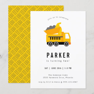 Dump Truck Construction Thema Birthday Kaart