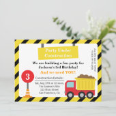 Dump Truck Construction Thema Birthday Party Kaart (Staand voorkant)