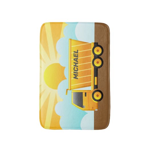 Dump Truck Construction Thema Kinder Bathroom Badmat (Voorkant Verticaal)