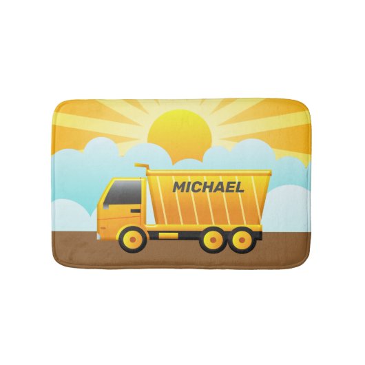 Dump Truck Construction Thema Kinder Bathroom Badmat (Voorkant)