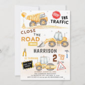 Dump Truck Construction Thema Party of Birthday Kaart (Voorkant)