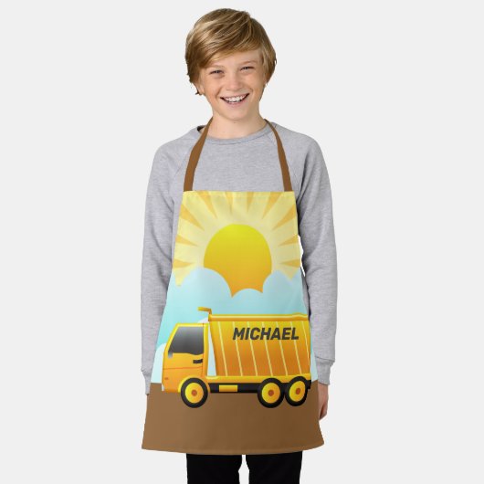 Dump Truck Construction Theme Kinder Schort (Gedragen)