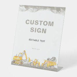 Dump Truck Construction Truck Birthday Party Reclamebord Met Voetstuk