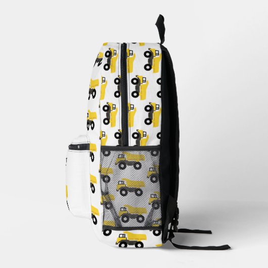 Dump Truck Construction Trucks Aangepaste naam Bedrukte Rugzak (Rechts)