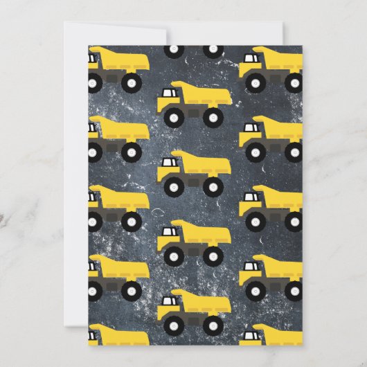 Dump Truck Construction Trucks Birthday Kaart (Achterkant)