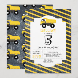 Dump Truck Construction Trucks Birthday Kaart