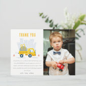 Dump Truck Construction Vehicle Foto Birthday Bedankkaart (Staand voorkant)