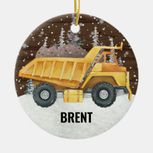 Dump Truck Construction Vehicle kerst Keramisch Ornament