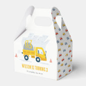 Dump Truck Construction Vehicle Kids Birthday Bedankdoosjes (Achterkant)