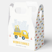 Dump Truck Construction Vehicle Kids Birthday Bedankdoosjes (Geopend)