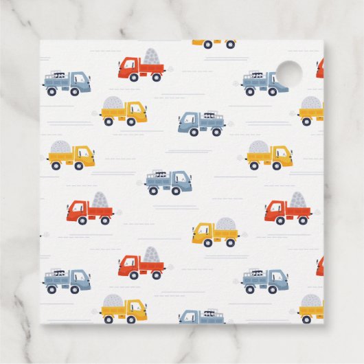 Dump Truck Construction Vehicle Kids Birthday Bedankjes Labels (Achterkant)