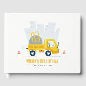 Dump Truck Construction Vehicle Kids Birthday Gastenboek (Voorkant)