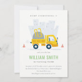 Dump Truck Construction Vehicle Kids Birthday Kaart (Voorkant)