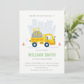 Dump Truck Construction Vehicle Kids Birthday Kaart (Staand voorkant)