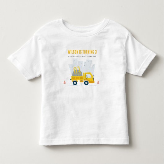 Dump Truck Construction Vehicle Kids Birthday Kinder Shirts (Voorkant)