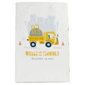Dump Truck Construction Vehicle Kids Birthday Medium Cadeauzakje (Voorkant)
