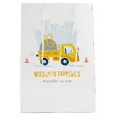 Dump Truck Construction Vehicle Kids Birthday Medium Cadeauzakje (Achterkant)
