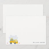Dump Truck Construction Vehicle Kids Birthday Notitiekaartje (Voorkant / Achterkant)