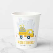 Dump Truck Construction Vehicle Kids Birthday Papieren Bekers (Voorkant)