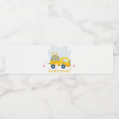 Dump Truck Construction Vehicle Kids Birthday Waterfles Etiket (Enkel label)