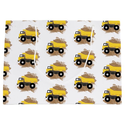 Dump Truck Construction Vehicle Mud Groot Cadeauzakje (Voorkant)