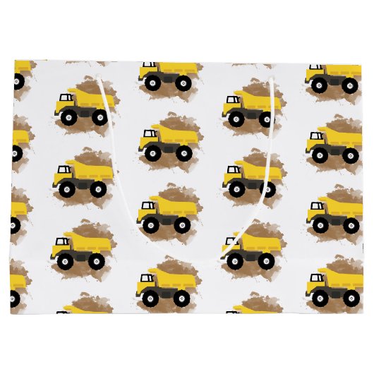 Dump Truck Construction Vehicle Mud Groot Cadeauzakje (Achterkant)