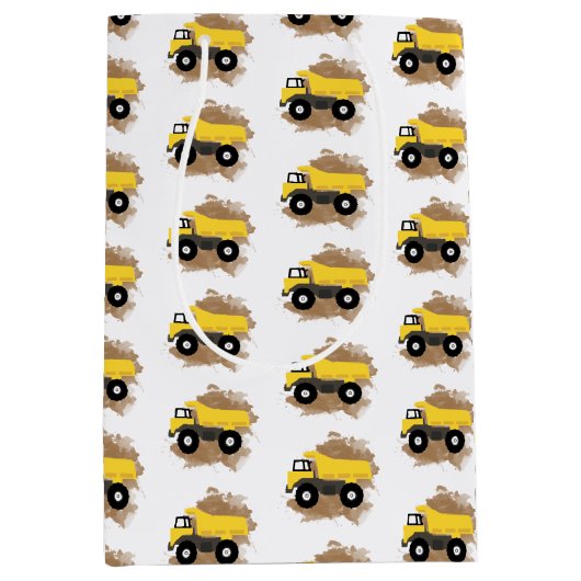 Dump Truck Construction Vehicle Mud Medium Cadeauzakje (Voorkant)