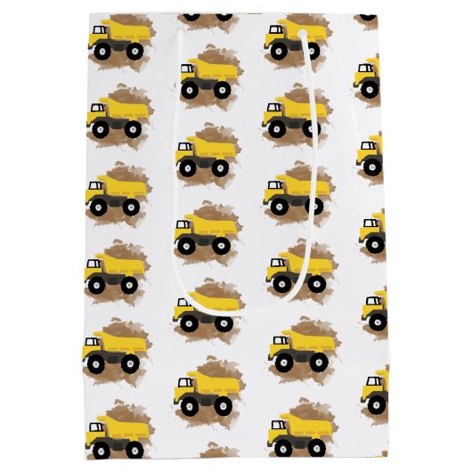 Dump Truck Construction Vehicle Mud Medium Cadeauzakje (Achterkant)