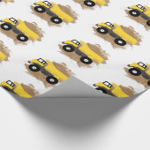 Dump Truck Construction Vehicle Mud Waterverf Cadeaupapier (Hoek)