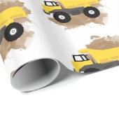 Dump Truck Construction Vehicle Mud Waterverf Cadeaupapier (Rol Hoek)