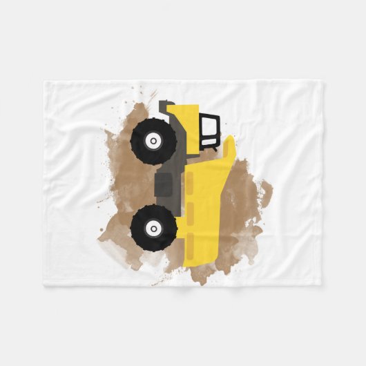 Dump Truck Construction Vehicle Mud Waterverf Fleece Deken (Voorkant (Horizontaal))