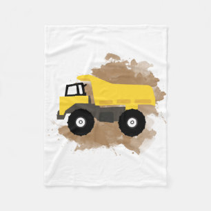 Dump Truck Construction Vehicle Mud Waterverf Fleece Deken