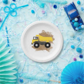 Dump Truck Construction Vehicle Mud Waterverf Papieren Bordje (Feest)
