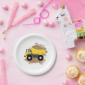 Dump Truck Construction Vehicle Mud Waterverf Papieren Bordje (Feest)
