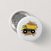 Dump Truck Construction Vehicle Mud Waterverf Ronde Button 3,2 Cm (Voorkant /achterkant)