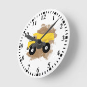 Dump Truck Construction Vehicle Mud Waterverf Ronde Klok (Hoek)