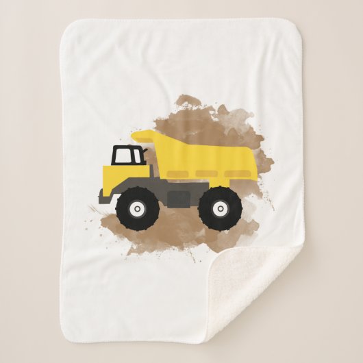 Dump Truck Construction Vehicle Mud Waterverf Sherpa Deken (Voorkant)