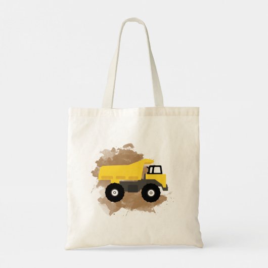 Dump Truck Construction Vehicle Mud Waterverf Tote Bag (Achterkant)