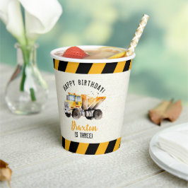 Dump Truck Construction Zone Birthday ballon Papieren Bekers