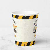 Dump Truck Construction Zone Birthday ballon Papieren Bekers (Rechts)