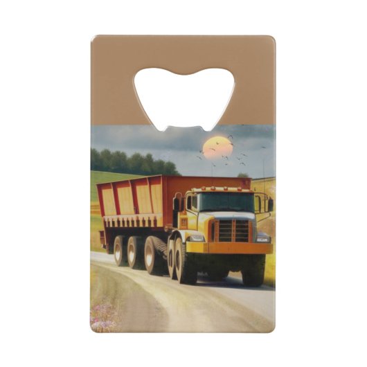 Dump Truck Creditkaart Flessenopener (Voorkant)