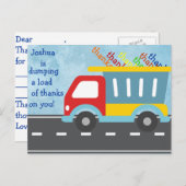 Dump truck DANK U briefkaart (personaliseren) (Voorkant / Achterkant)