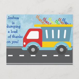 Dump truck DANK U briefkaart (personaliseren)