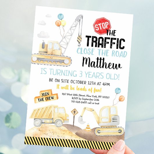 Dump Truck Digger Birthday Kaart