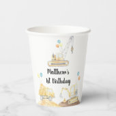 Dump Truck Digger Birthday Papieren Bekers (Achterkant)
