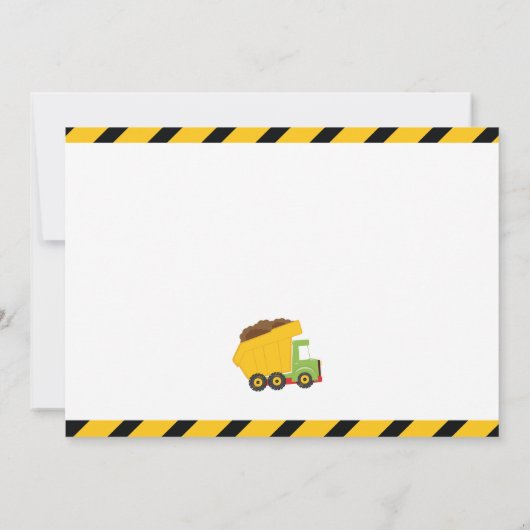 Dump Truck & Dirt Construction Zone Birthday Kaart (Achterkant)