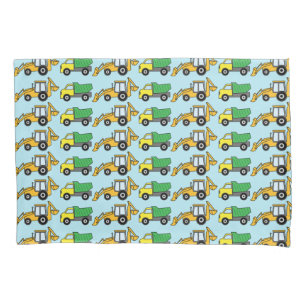 Dump Truck en Backhoe Pattern Kussensloop
