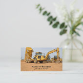 dump truck en backhoe visitekaartje (Staand voorkant)